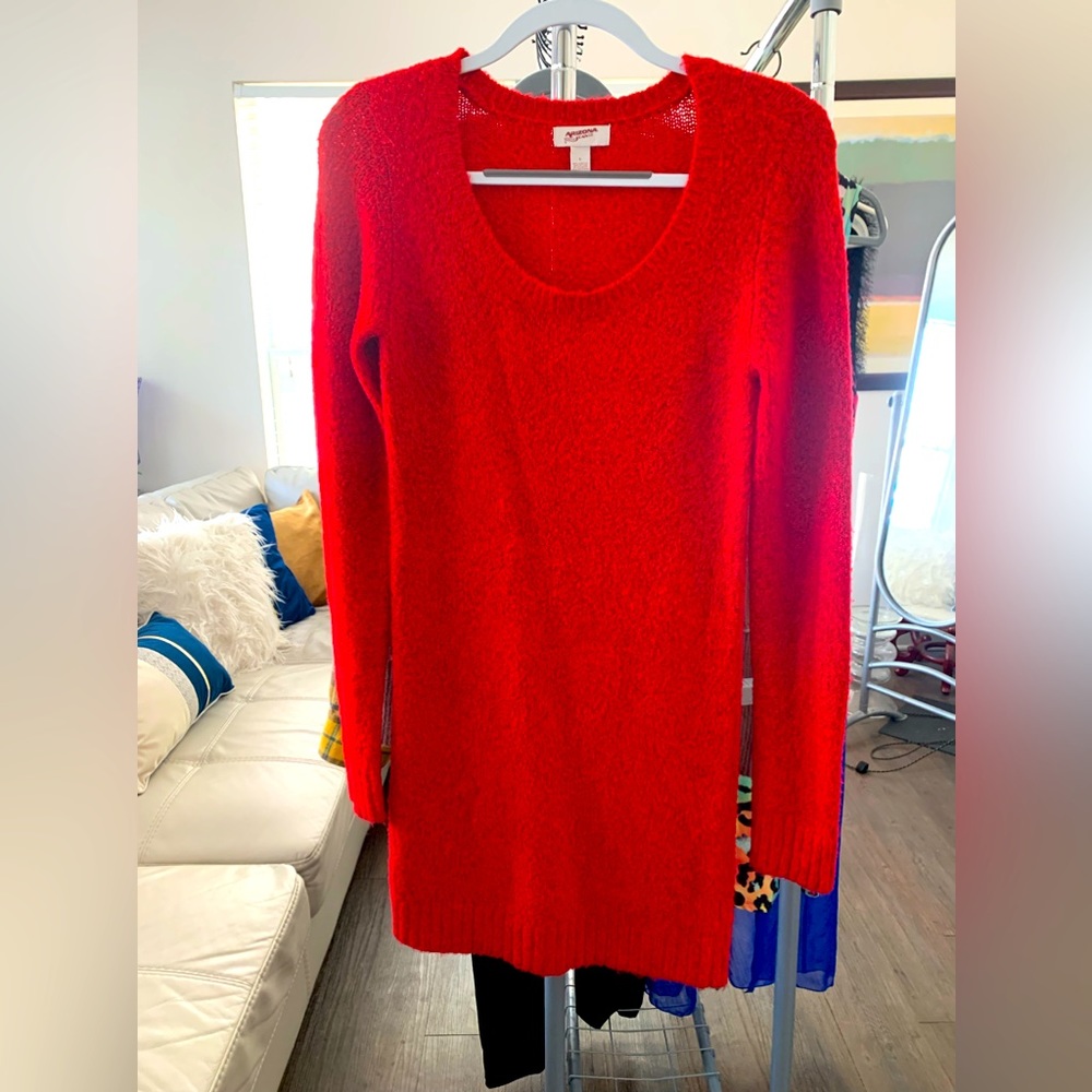 Red, Arizona Jean Co long sleeved sweater dress, large